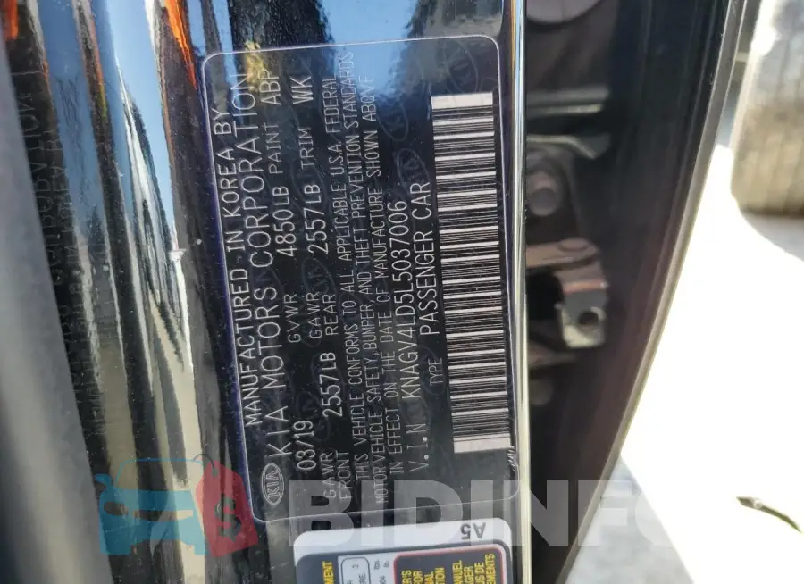 KNAGV4LD5L5037006 Photo# 12
