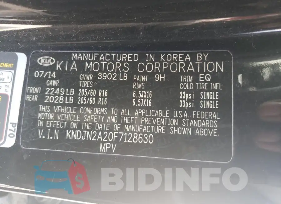KNDJN2A20F7128630 Photo# 13