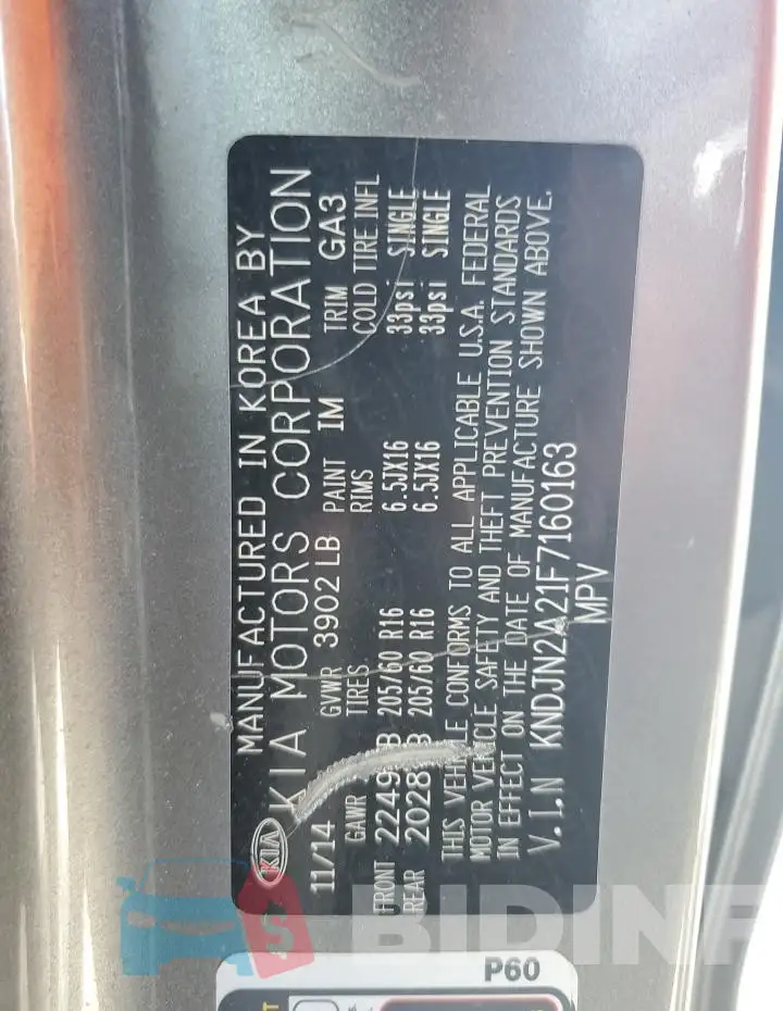 KNDJN2A21F7160163 Photo# 13