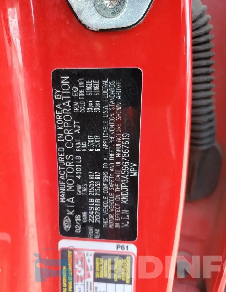 KNDJP3A59G7867619 Photo# 13