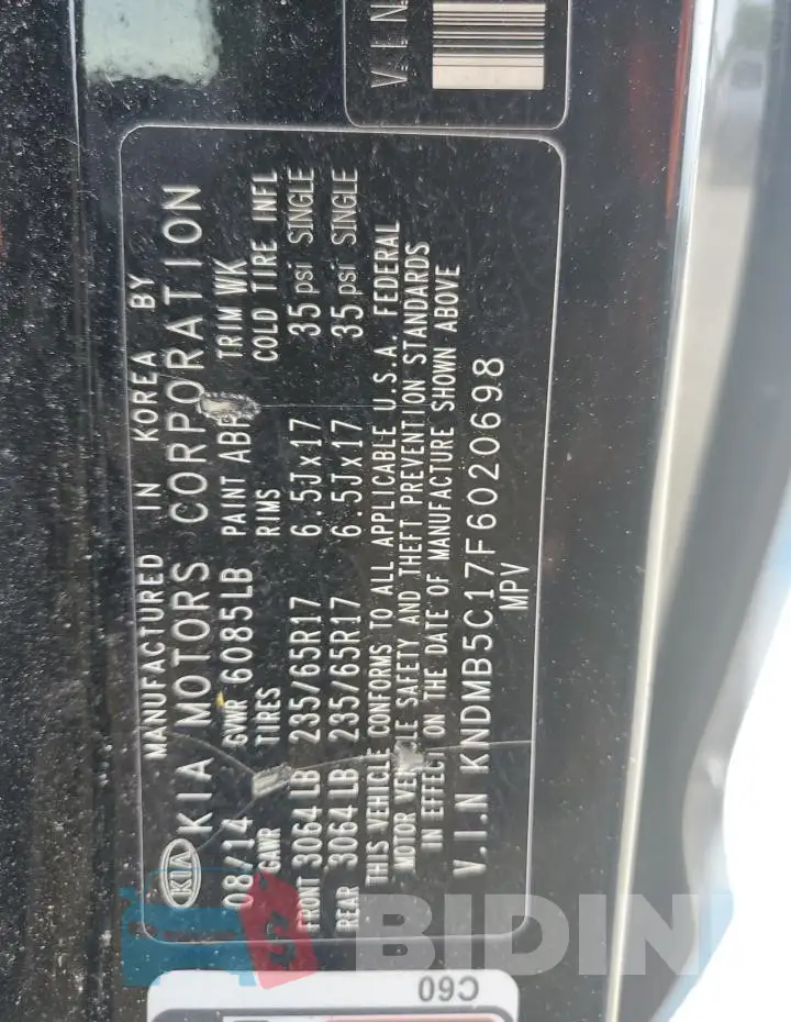 KNDMB5C17F6020698 Photo# 13