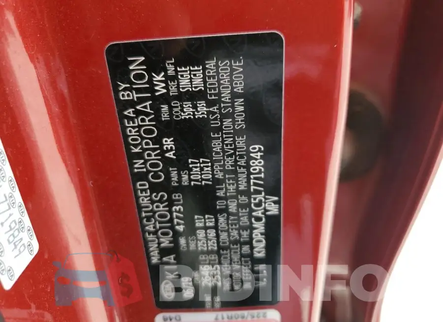 KNDPMCAC5L7719849 Photo# 13