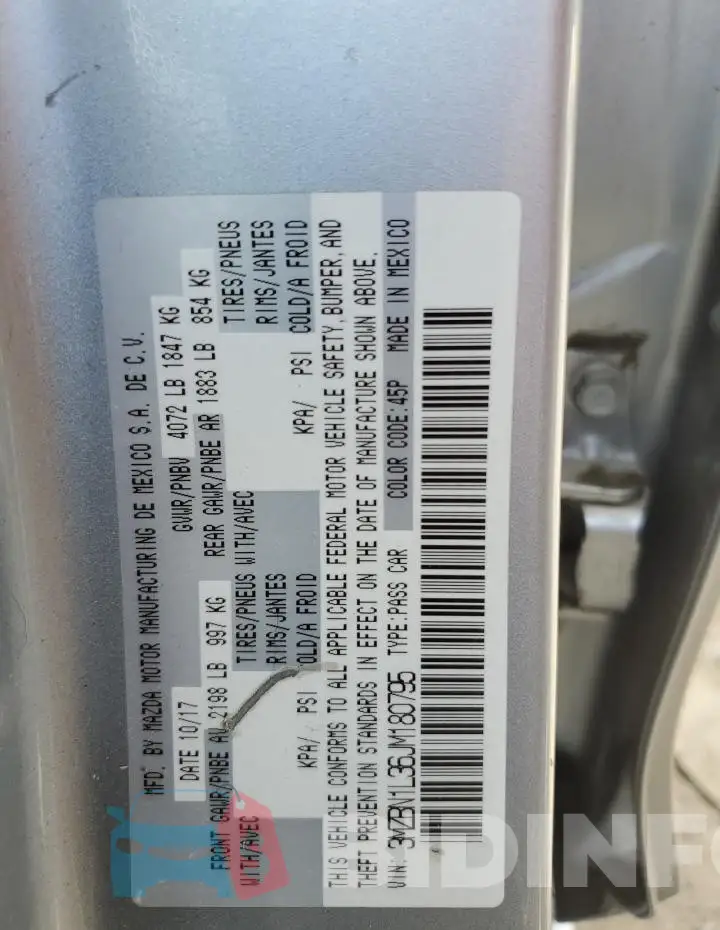 3MZBN1L36JM180795 Photo# 12