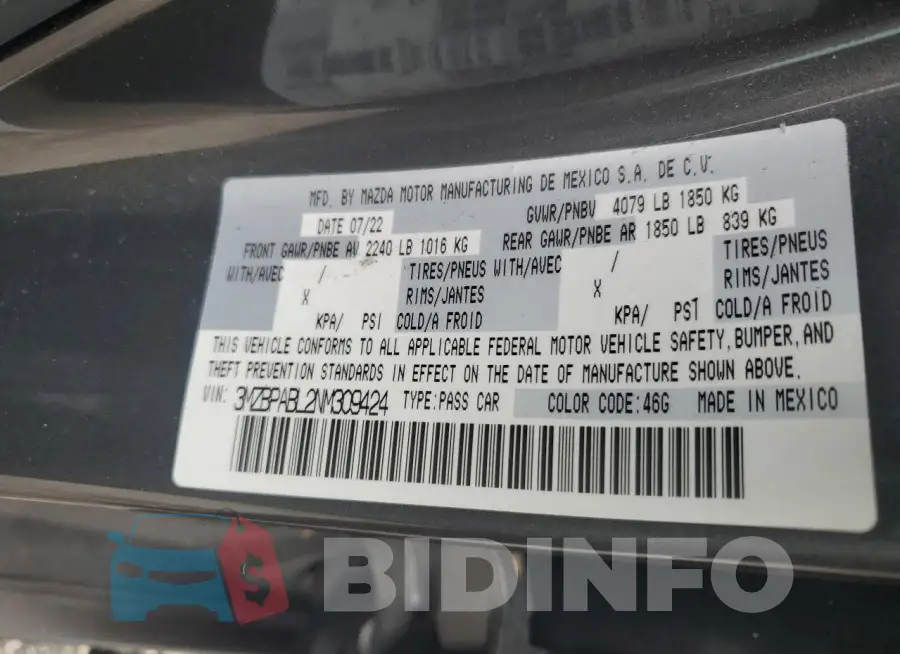 3MZBPABL2NM309424 Photo# 13