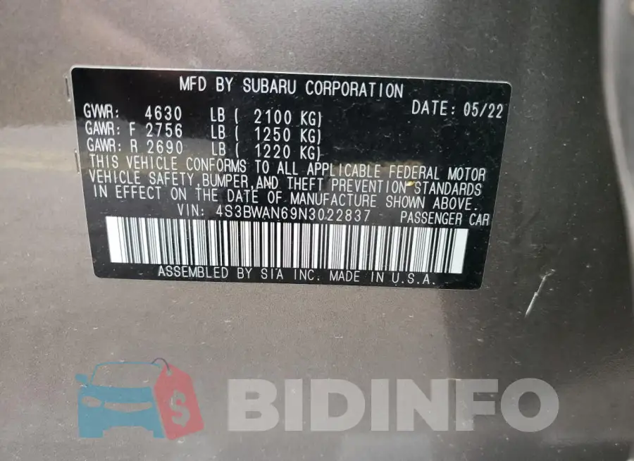 4S3BWAN69N3022837 Photo# 12
