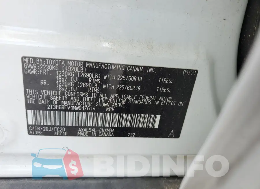 2T3E6RFV1MW017614 Photo# 13
