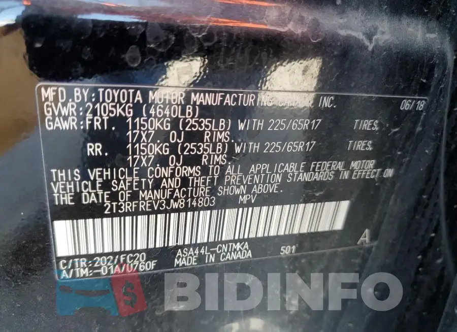 2T3RFREV3JW814803 Photo# 12