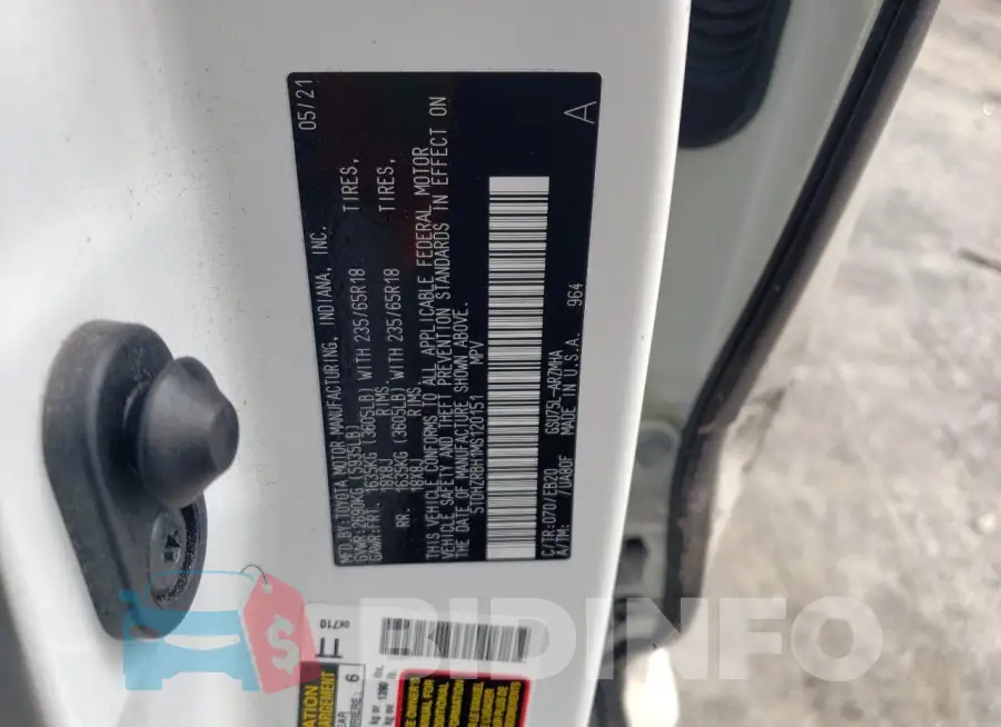 5TDHZRBH1MS120151 Photo# 13