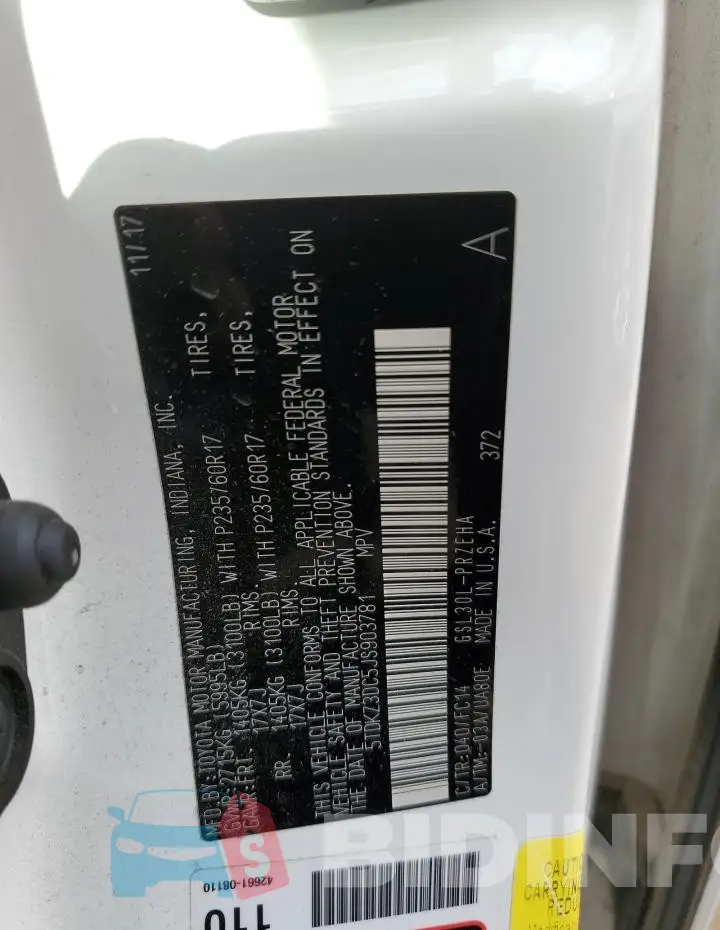 5TDKZ3DC5JS903781 Photo# 14