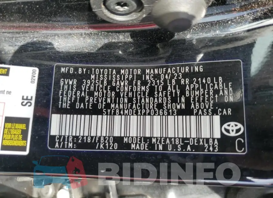 5YFB4MDEXPP036613 Photo# 13