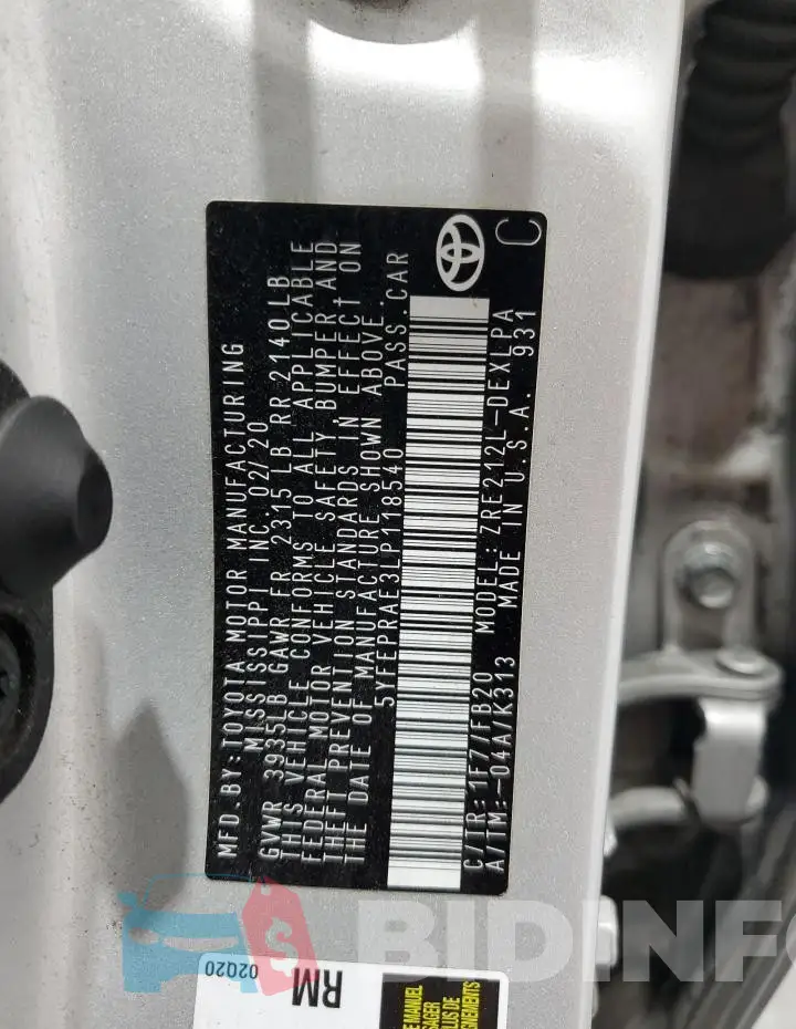 5YFEPRAE3LP118540 Photo# 13