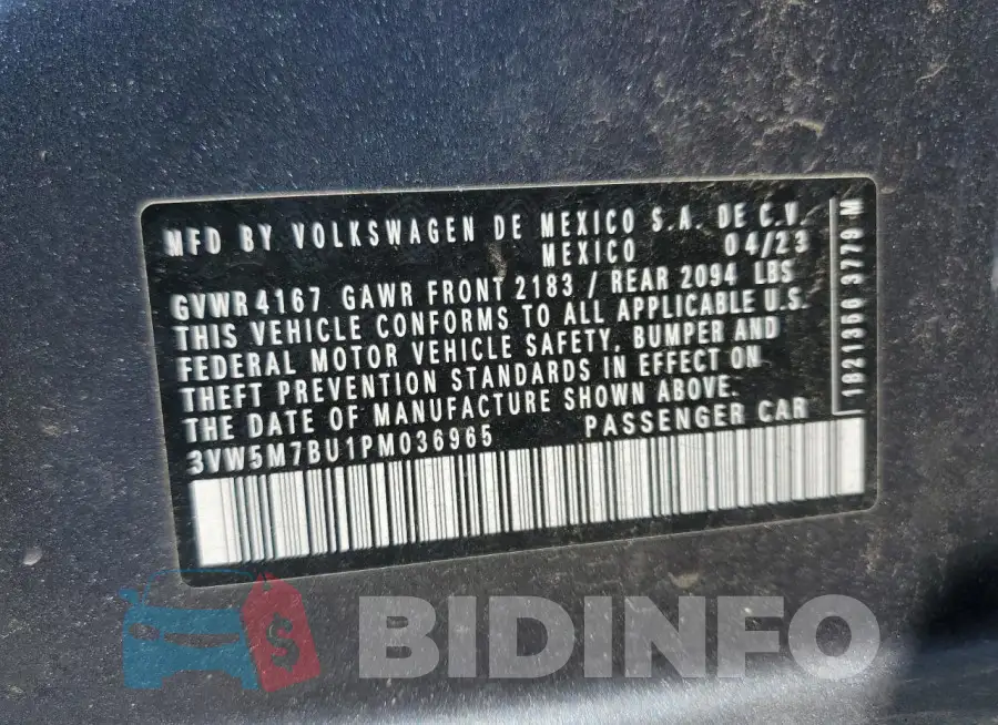 3VW5M7BU1PM036965 Photo# 12