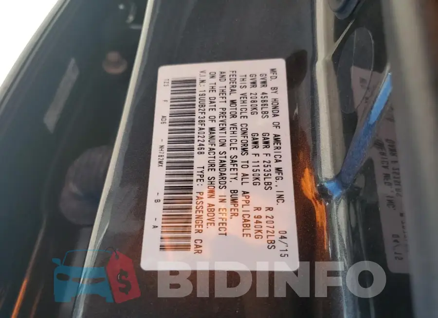 19UUB2F38FA022468 Photo# 12
