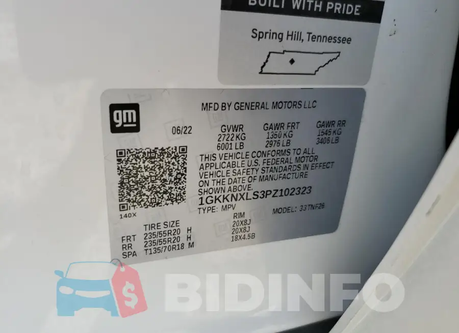 1GKKNXLS3PZ102323 Photo# 13