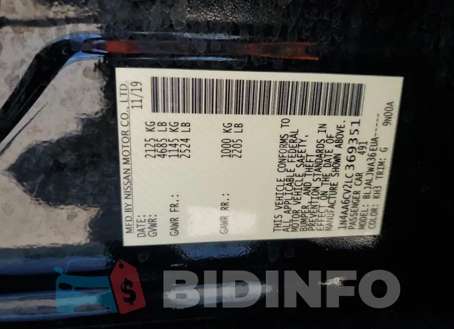 1N4AA6CV2LC369351 Photo# 12