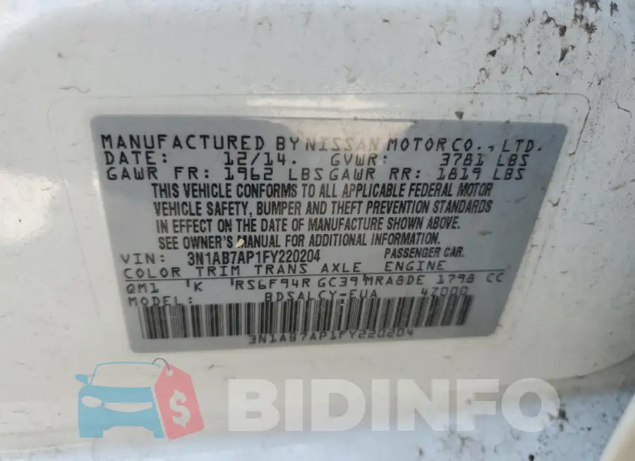 3N1AB7AP1FY220204 Photo# 12