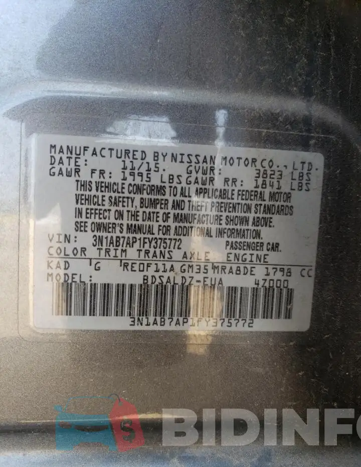 3N1AB7AP1FY375772 Photo# 12