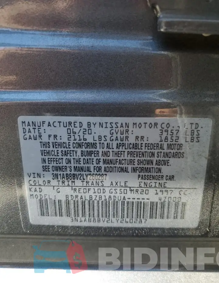 3N1AB8BV2LY260287 Photo# 12