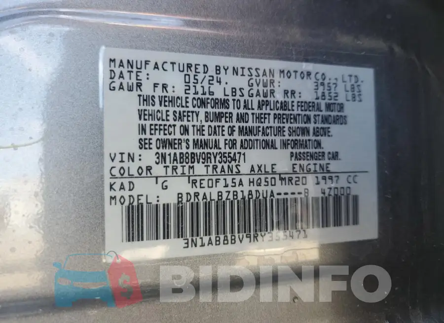 3N1AB8BV9RY355471 Photo# 13