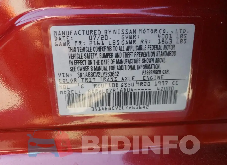 3N1AB8CV2LY263642 Photo# 12