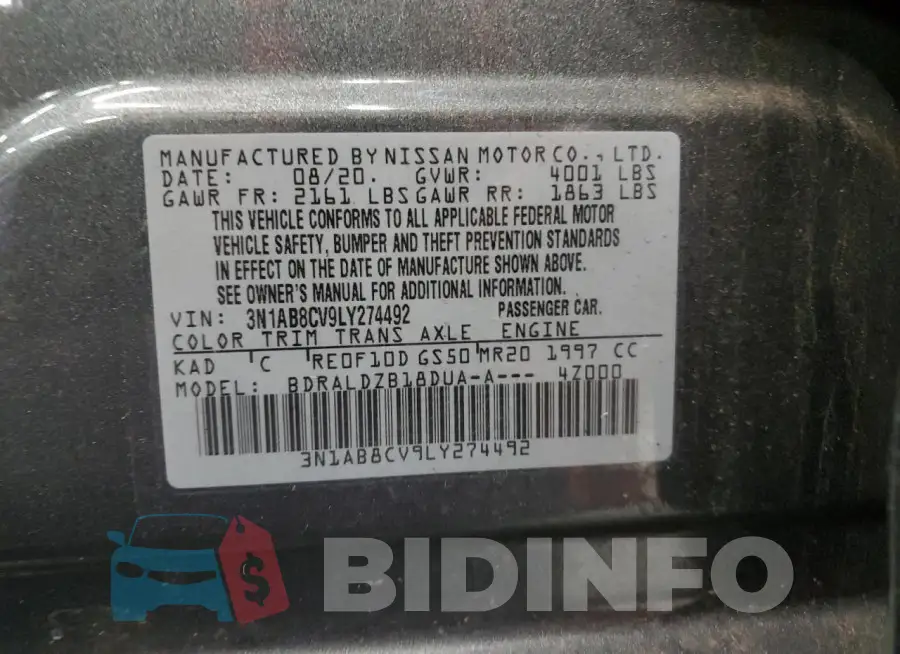 3N1AB8CV9LY274492 Photo# 12