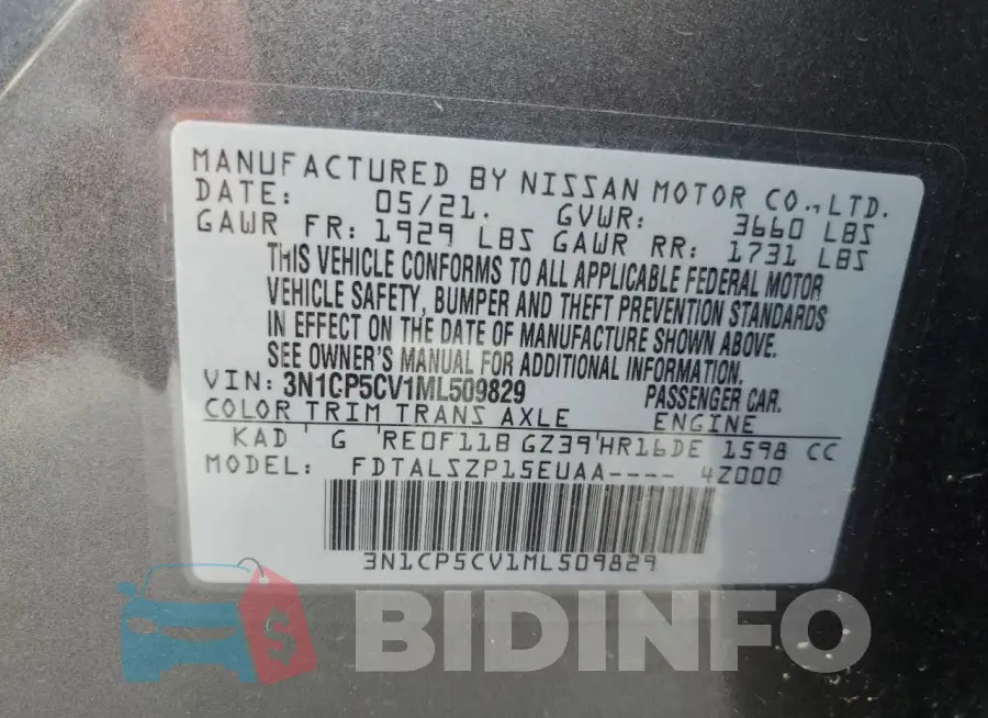 3N1CP5CV1ML509829 Photo# 12