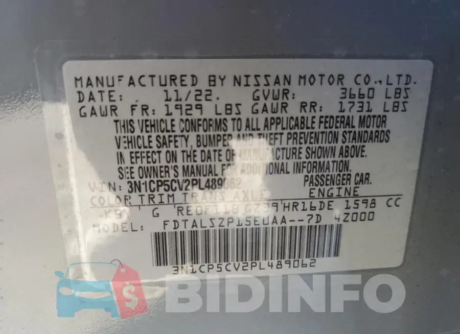 3N1CP5CV2PL489062 Photo# 13