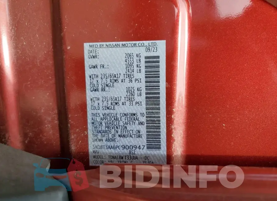 5N1BT3AA6PC900947 Photo# 13