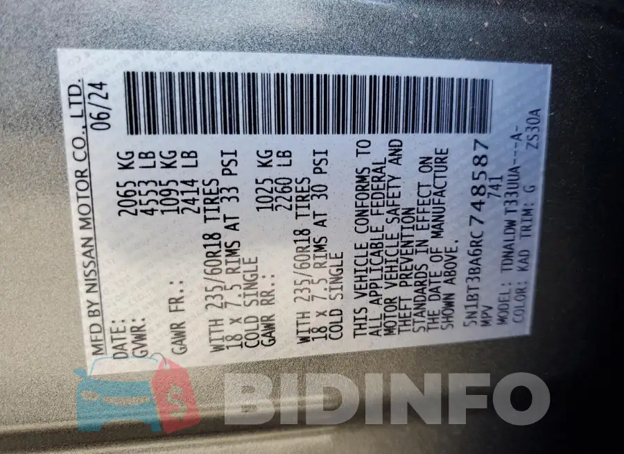 5N1BT3BA6RC748587 Photo# 13