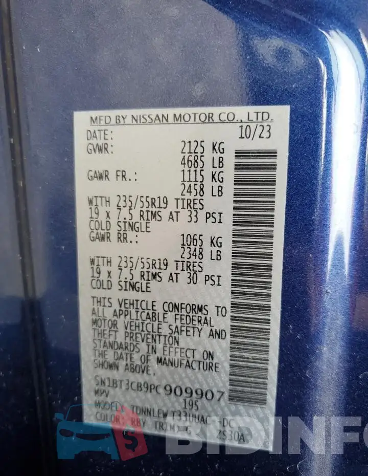 5N1BT3CB9PC909907 Photo# 13