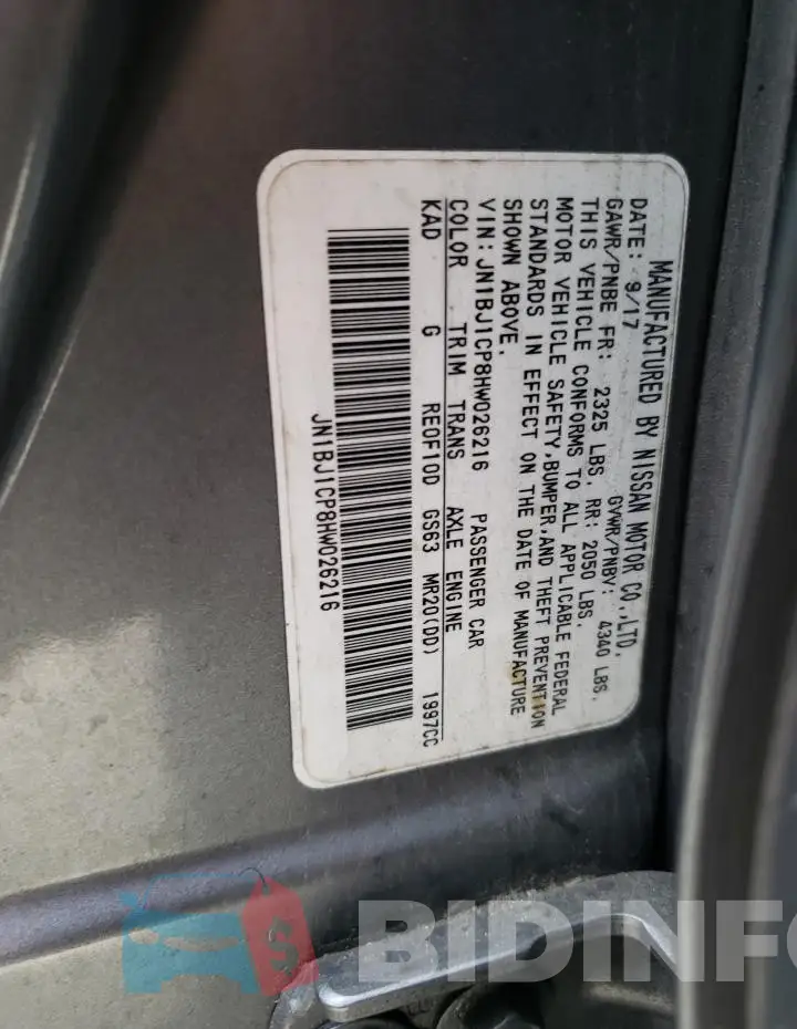 JN1BJ1CP8HW026216 Photo# 13
