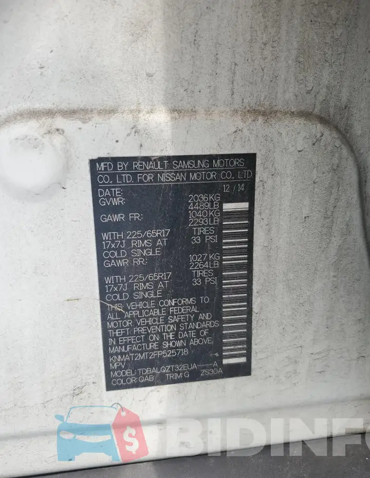 KNMAT2MT2FP525718 Photo# 12