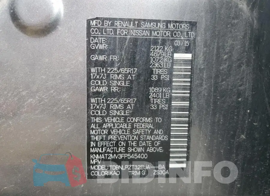 KNMAT2MV3FP545400 Photo# 13