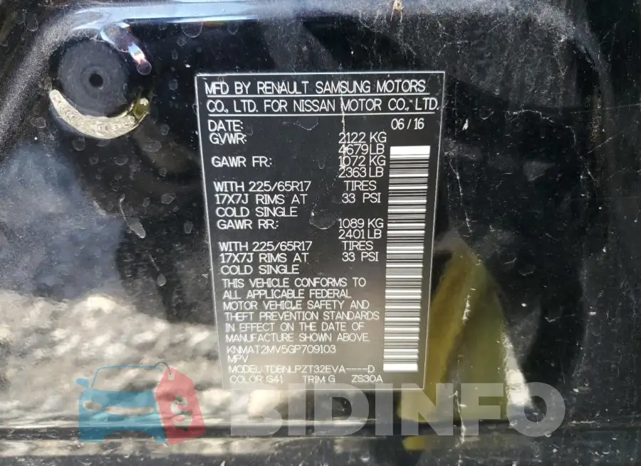 KNMAT2MV5GP709103 Photo# 13