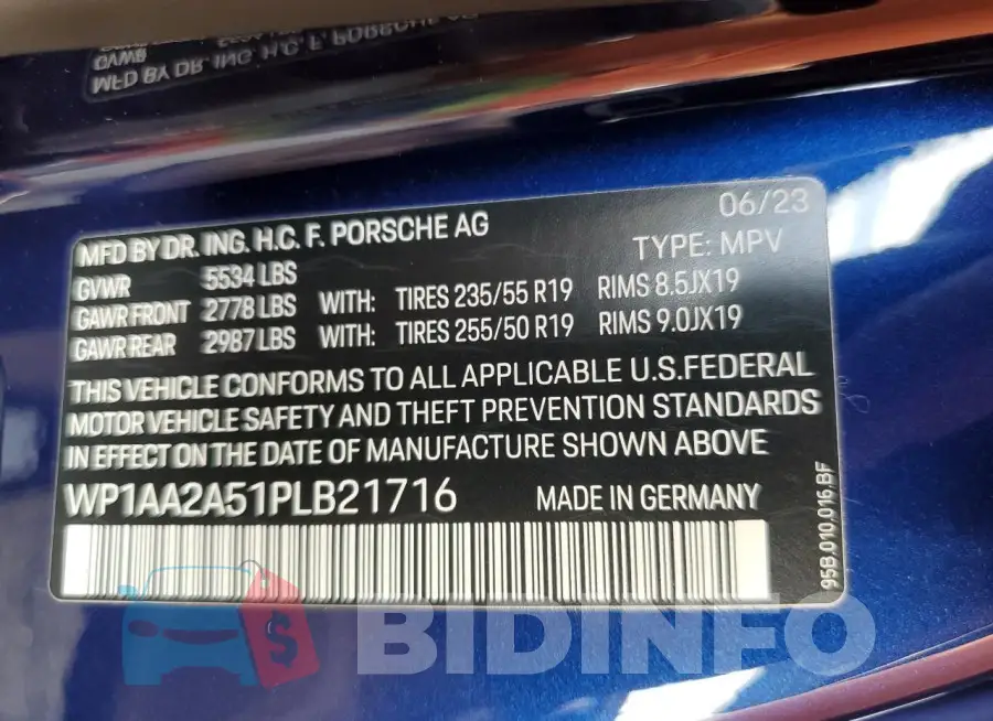WP1AA2A51PLB21716 Photo# 12