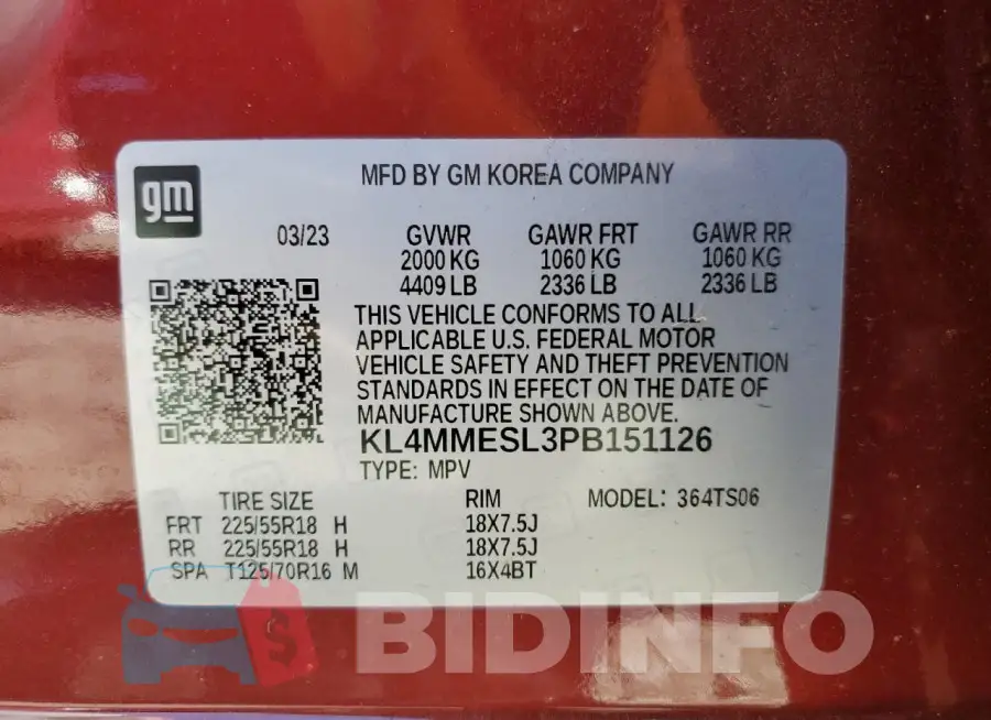 KL4MMESL3PB151126 Photo# 14