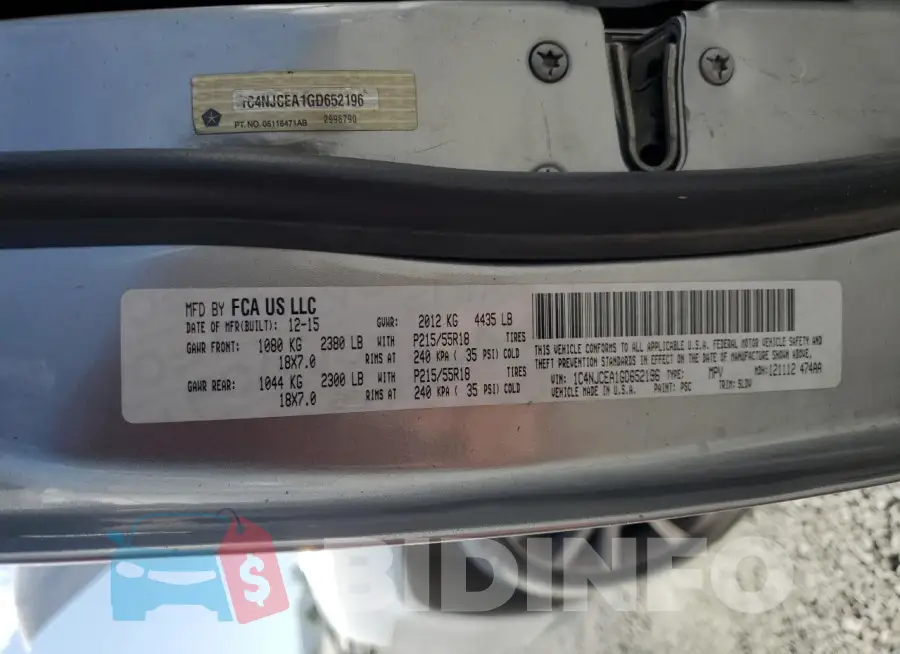 1C4NJCEA1GD652196 Photo# 12