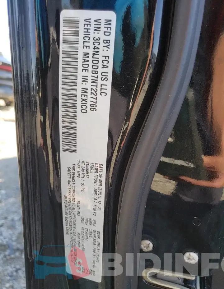 3C4NJDDB7NT227766 Photo# 13