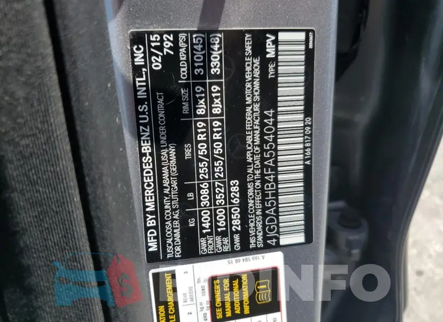 4JGDA5HB4FA554044 Photo# 14