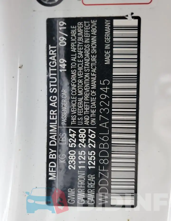 WDDZF8DB6LA732945 Photo# 12