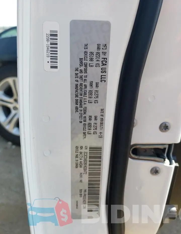 2C3CDXBG9KH636472 Photo# 12