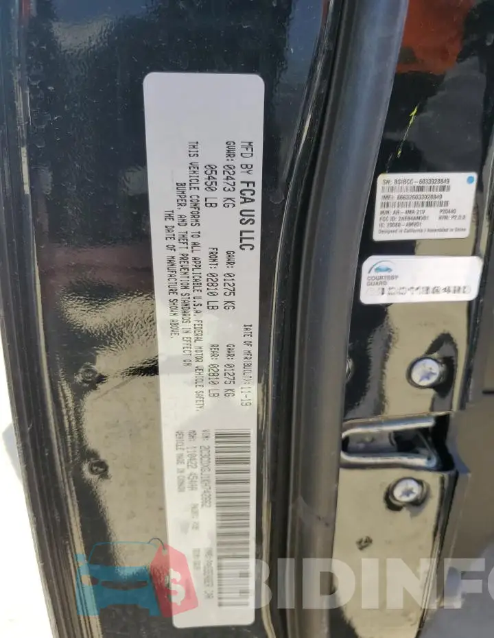 2C3CDXGJ1KH742662 Photo# 12