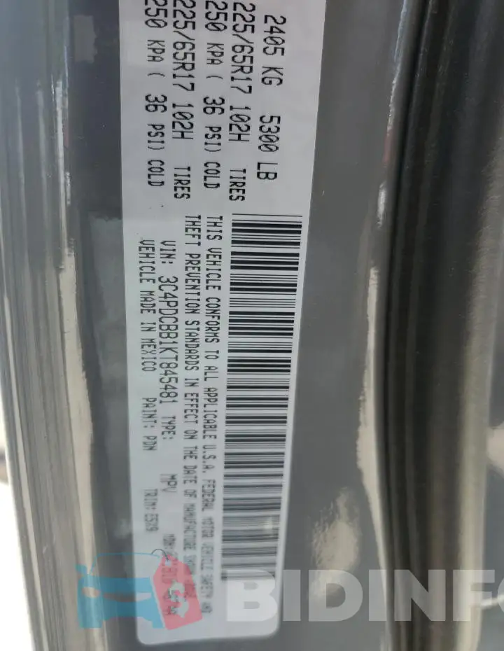 3C4PDCBB1KT845481 Photo# 12