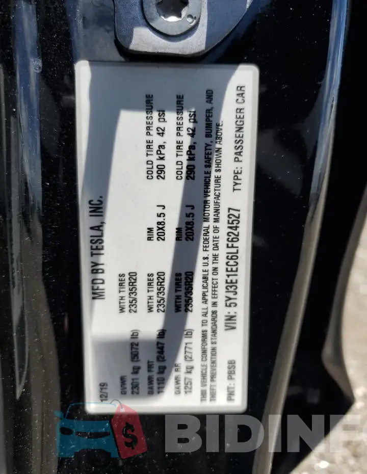 5YJ3E1EC6LF624527 Photo# 12