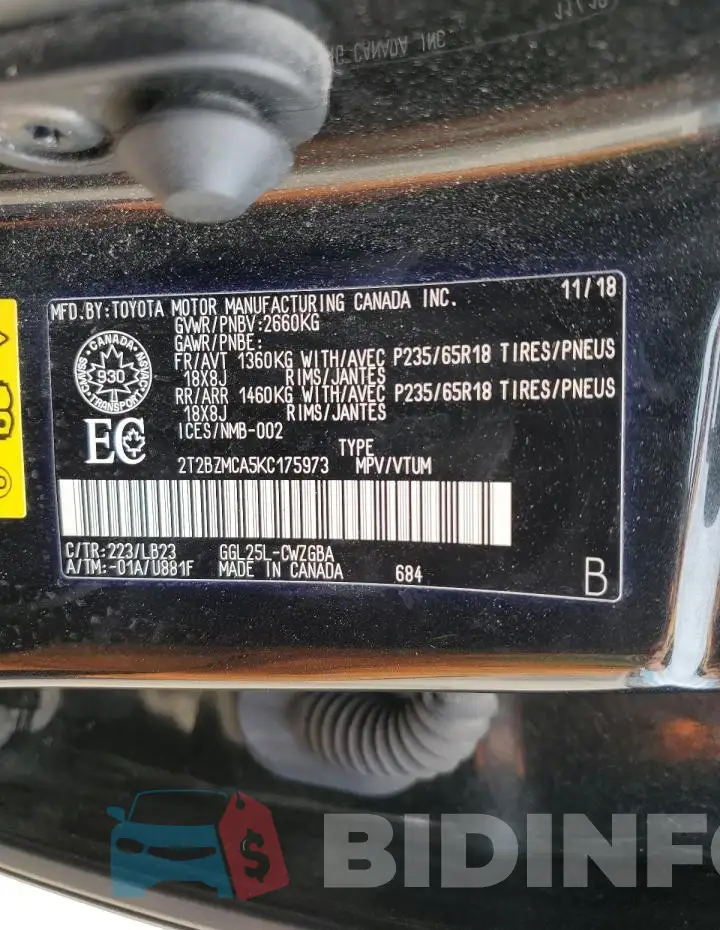2T2BZMCA5KC175973 Photo# 14