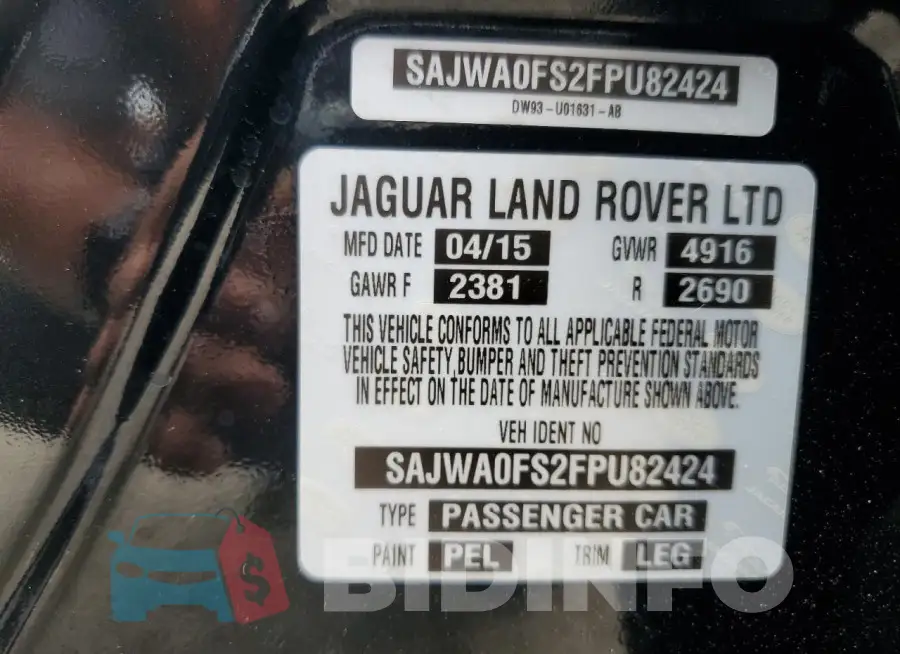 SAJWA0FS2FPU82424 Photo# 12