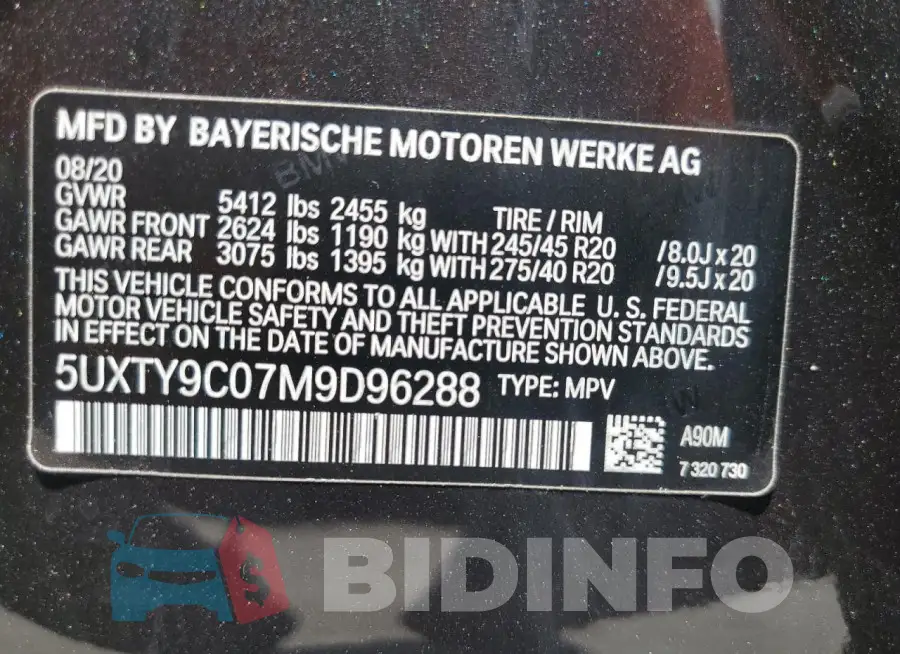 5UXTY9C07M9D96288 Photo# 14