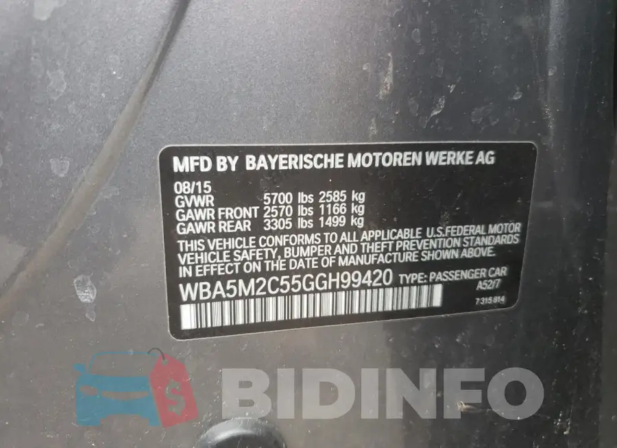 WBA5M2C55GGH99420 Photo# 12