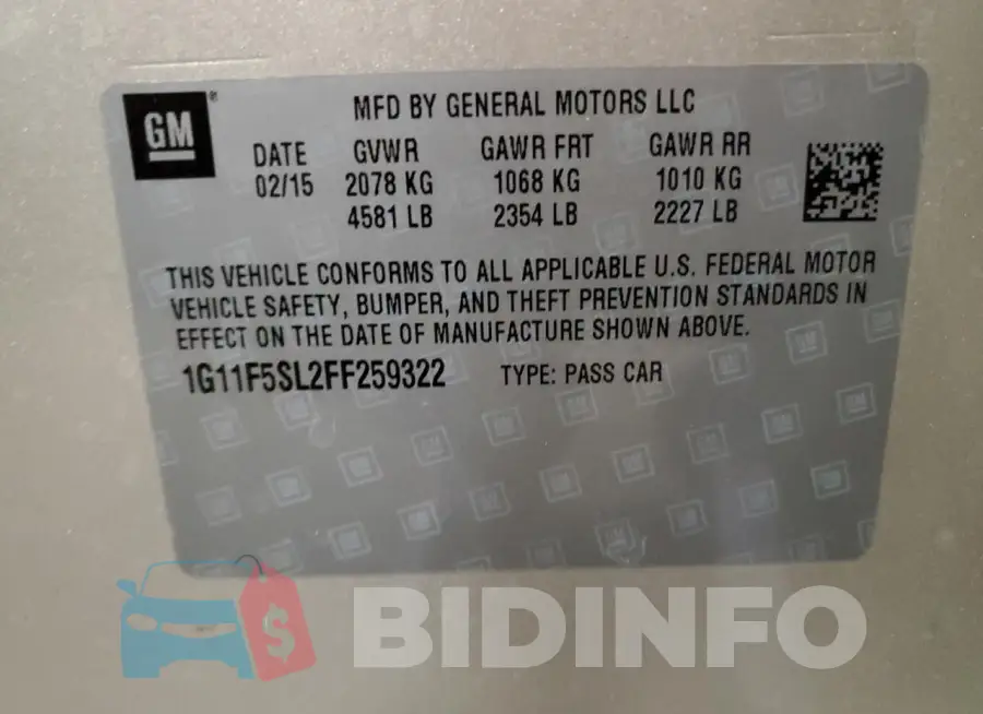 1G11F5SL2FF259322 Photo# 13