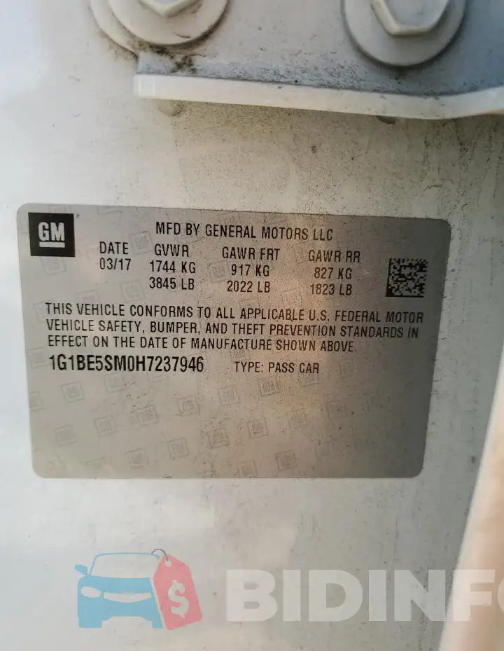 1G1BE5SM0H7237946 Photo# 12